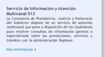 Servicio de Información y Atención Multicanal 012