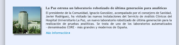La Paz estrena un laboratorio robotizado de última generación para analíticas 