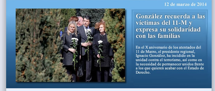 González recuerda a las víctimas del 11-M y expresa su solidaridad con las familias