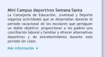 Mini Campus deportivos Semana Santa   