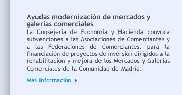 Ayudas modernización de mercados y galerías comerciales    