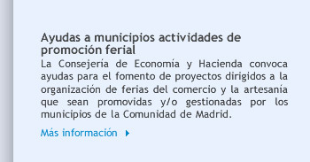 Ayudas a municipios actividades de promoción ferial (2014)