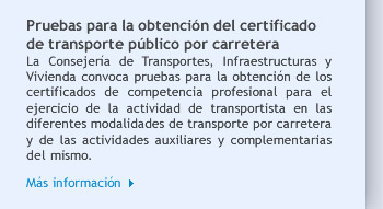 Pruebas para la obtención del certificado de transporte público por carretera (2014)