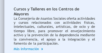 Cursos y Talleres en los Centros de Mayores 