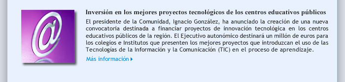 Inversión en los mejores proyectos tecnológicos de los centros educativos públicos