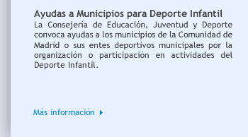 Ayudas a Municipios para Deporte Infantil