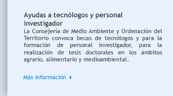 Ayudas a tecnólogos y personal investigador