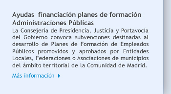 Ayudas  financiación planes de formación Administraciones Públicas