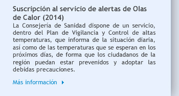 Suscripción al servicio de alertas de Olas de Calor (2014)