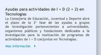 Ayudas para actividades de I + D (2 + 2) en Tecnologías