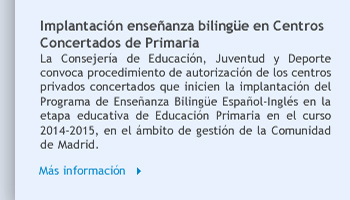 Implantación enseñanza bilingüe en Centros Concertados de Primaria 