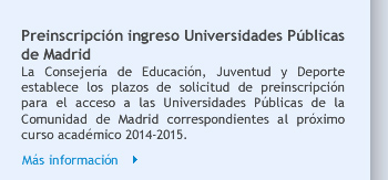 Preinscripción ingreso Universidades Públicas de Madrid