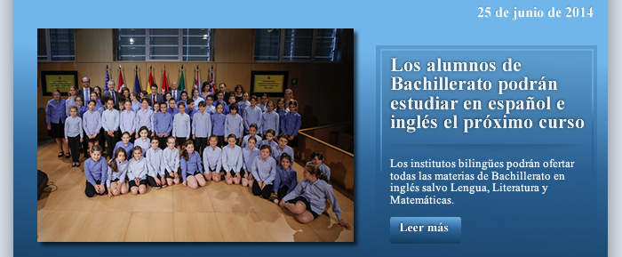 Los alumnos de Bachillerato podrán estudiar en español e inglés el próximo curso