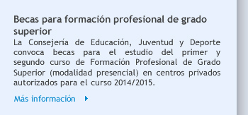 Becas para formación profesional de grado superior