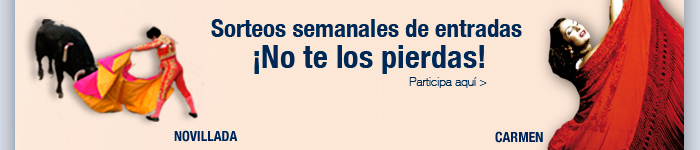 Sorteos semanales de entradas. ¡No te los pierdas!