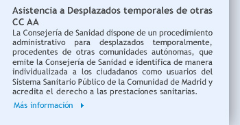 Asistencia a Desplazados temporales de otras CC AA