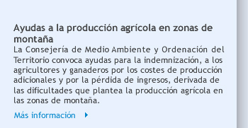 Ayudas a la producción agrícola en zonas de montaña