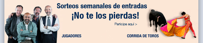 Sorteos semanales de entradas. ¡No te los pierdas!