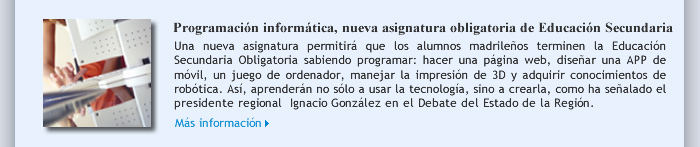 Programación informática, nueva asignatura obligatoria de Educación Secundaria