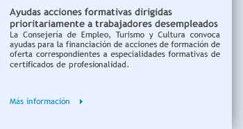 Ayudas acciones formativas dirigidas prioritariamente a trabajadores desempleados