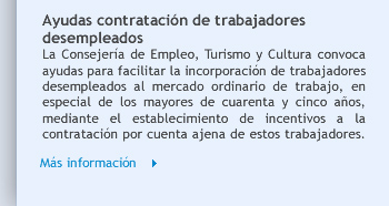 Ayudas  contratación de trabajadores desempleados