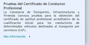 Pruebas del Certificado de Conductor Profesional