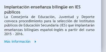 Implantación enseñanza bilingüe en IES  públicos