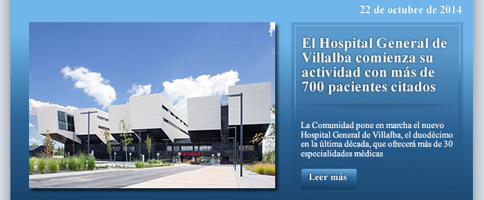 El Hospital General de Villalba comienza su actividad con más de 700 pacientes citados
