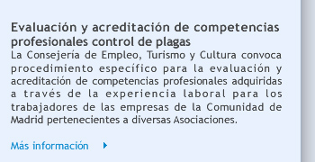 Evaluación y acreditación de competencias profesionales control de plagas