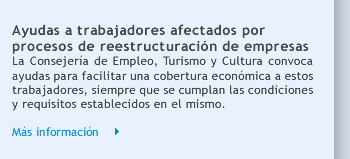 Ayudas a trabajadores afectados por procesos de reestructuración de empresas