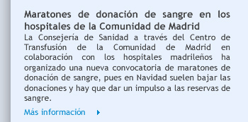 Maratones de donación de sangre en los hospitales de la Comunidad de Madrid