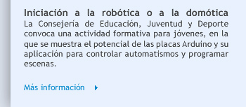 Iniciación a la robótica o a la domótica