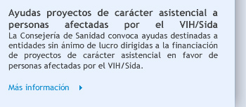 Ayudas proyectos de carácter asistencial a personas afectadas por el VIH/Sida