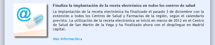 Finaliza la implantación de la receta electrónica en todos los centros de salud