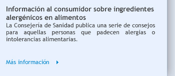 Información al consumidor sobre ingredientes alergénicos en alimentos