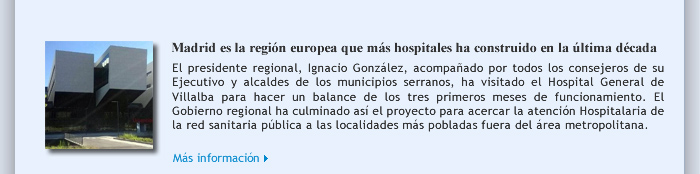 Madrid es la región europea que más hospitales ha construido en la última década
