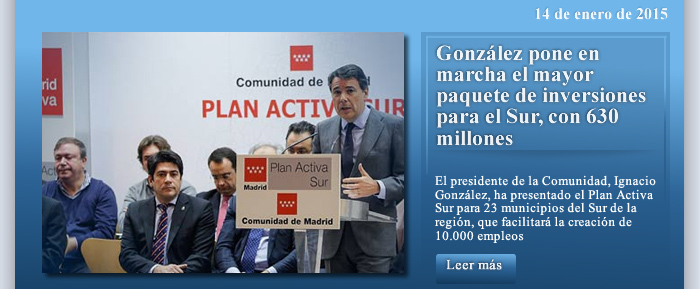González pone en marcha el mayor paquete de inversiones para el Sur, con 630 millones de euros