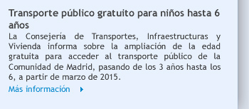 Transporte público gratuito para niños hasta 6 años