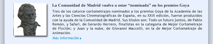 Madrid vuelve a estar 'nominada' en los premios Goya