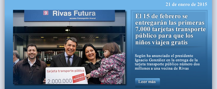 El 15 de febrero se entregarán las primeras 7.000 tarjetas transporte público para que los niños viajen gratis