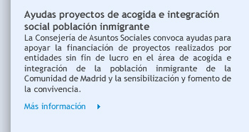 Ayudas proyectos de acogida e integración social población inmigrante