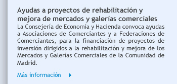 Ayudas a proyectos rehabilitación y mejora de mercados y galerías comerciales