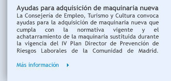 Ayudas para adquisición de maquinaria nueva