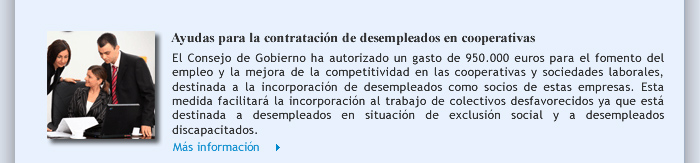 Ayudas para la contratación de desempleados en cooperativa