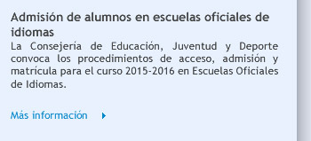 Admisión de alumnos en escuelas oficiales de idiomas  