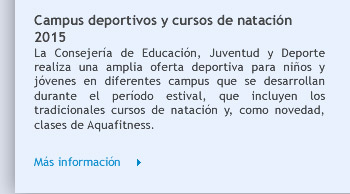 Campus deportivos y cursos de natación 2015