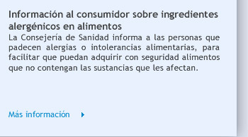 Información al consumidor sobre ingredientes alergénicos en alimentos