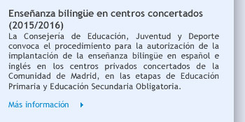 Enseñanza bilingüe en centros concertados (2015/2016)