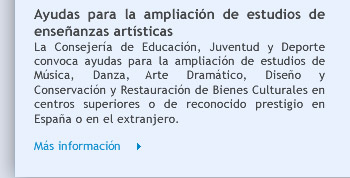 Ayudas para la ampliación de estudios de enseñanzas artísticas