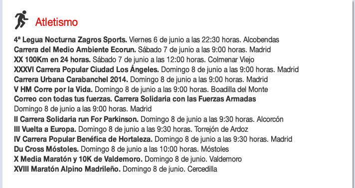 Agenda deportiva